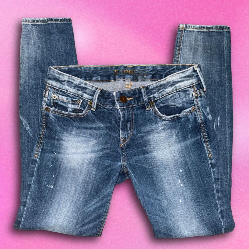 Size 4S Vintage Y2K 2010s‎ Distressed Bleached Skinny Jeans